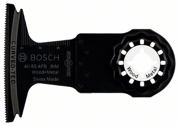 BOSCH MULTI TOOL PLUNGE CUTT BLADE WOOD & METAL CURVED-TEC 65 X 40 MM